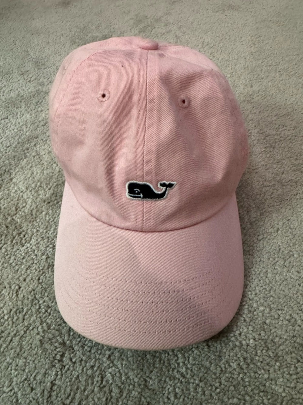 Vineyard Vines Pink Kids Baseball Cap with Whale Patch - Picture 2 of 6